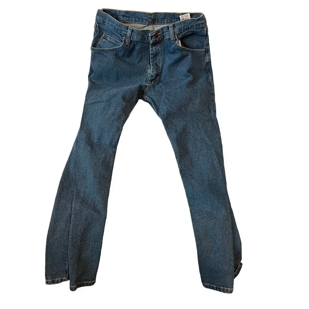 Wrangler Straight Leg Blue Jeans Mens 34x30